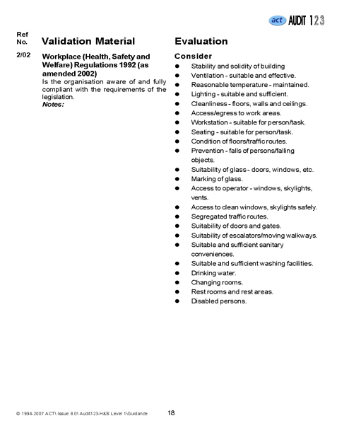 Audit Checklists Rms Publishing - 